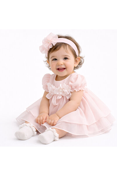 MONİTA Baby Girl Tulle Princess Dress with Floral Detail, Birthday and Specia...