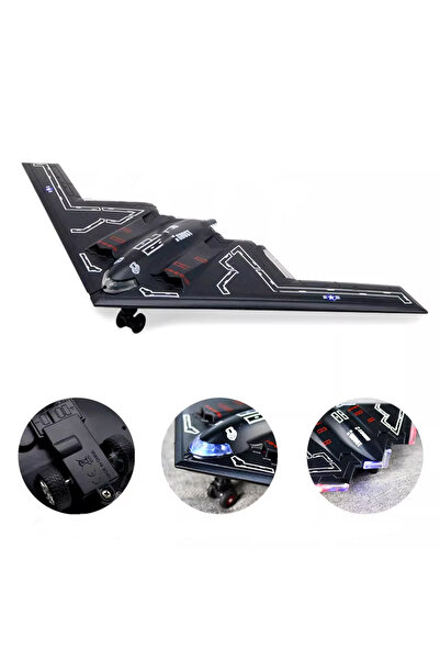 Shoplandu Diecast Çek Bırak Sesli ve Işıklı Metal B-2 Split Hayalet Uçak Siha...