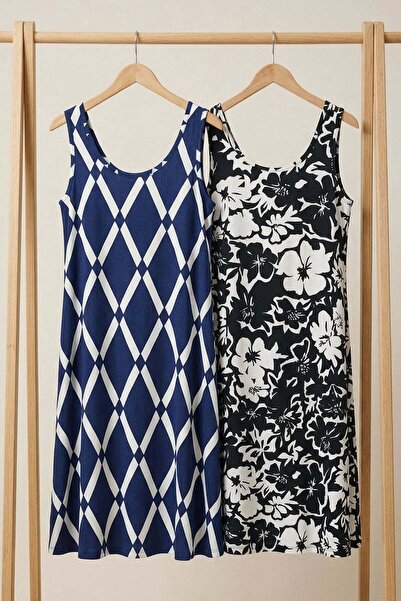 COTENCONCEPT 2-Piece A-Line Comfortable Dress with Drapey Thick Straps