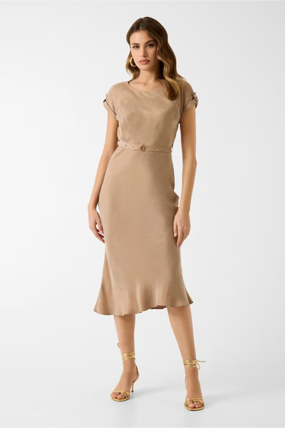 Guess Kadın Dalia Elbise - Açık Kahverengi