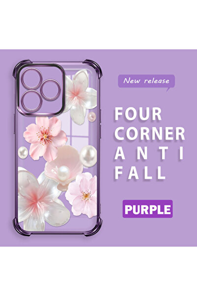 ucuc حافظة حافة لامعة متوافقة مع هاتف Realme C53 مصنوعة من السيليكون الشفاف ب...