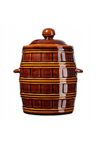 KADAX Butoi din gresie ceramică, 5 litri, pentru murat castraveți și verze, c...