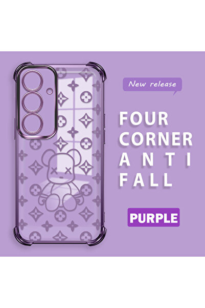 ucuc غطاء سيليكون شفاف متوافق مع سامسونج جالاكسي إس 25 بأربعة زوايا وحواف لامعة