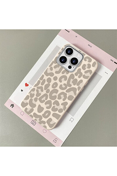 CASEVIBE iPhone 14 Pro Uyumlu Şık leopar desenli, deri dokulu telefon kılıfı