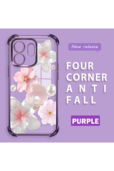 ucuc غطاء حماية شفاف متوافق مع هاتف Infinix Hot 50i، مصنوع من السيليكون بأربع...