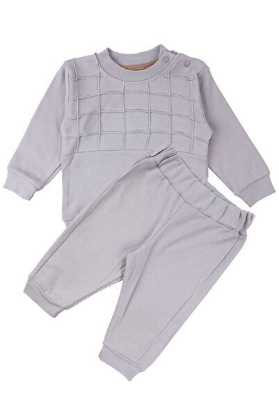 bebegen Baby Boy Gray Clothing Embroidered Double Set