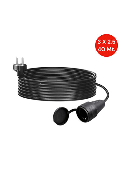 SGS 3x2,5 mm² 40 Metre Uzatma Kablo Tekli Dişi Priz – Elektrikli Çim Biçme Ma...