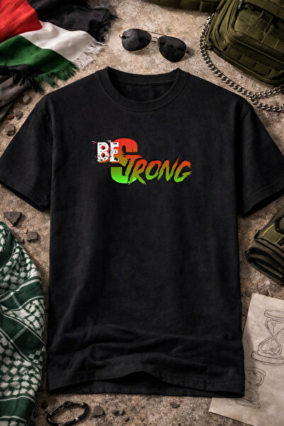 Me&On WEAR تي شيرت Be Strong مطبوع للجنسين كبير الحجم - تي شيرت أساسي مريح لل...