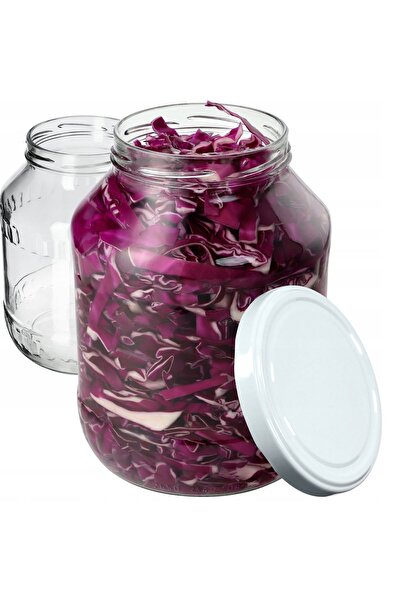 KADAX 2x Borcane de sticlă 2,5L pentru miere, conserve, lichioruri, capace Fi100