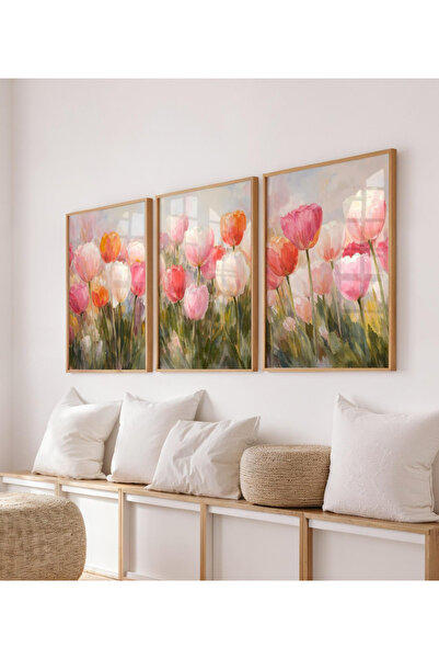 Tuba Decor 3 Piece Wooden Framed Living Room Hall Table Set Vintage