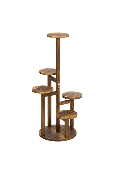 Stef's Cat Βάση για γλάστρες, από ξύλο και MDF, 6 επίπεδα για γλάστρες, 48x48...
