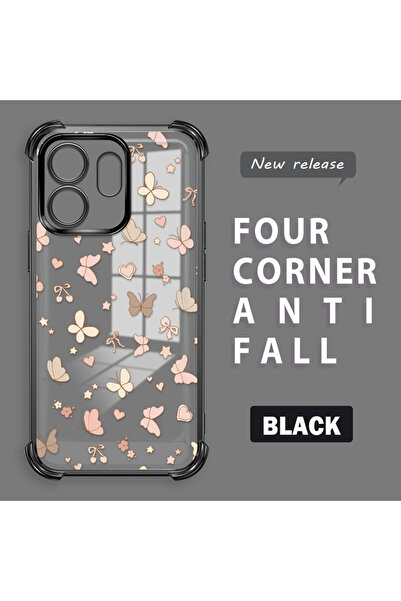 ucuc حافظة شفافة متوافقة مع هاتف Infinix Smart 9 مصنوعة من السيليكون بأربعة ز...