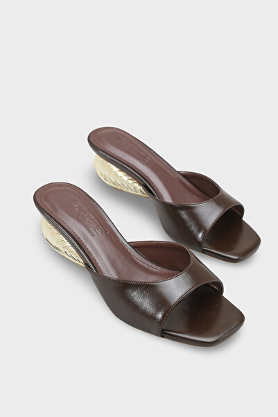 Capone Outfitters Pauly Metal Heeled Stylish Women's Shoes Slipper