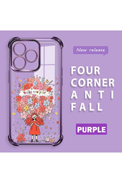 ucuc غطاء حماية شفاف متوافق مع هاتف Realme C51، مصنوع من السيليكون بأربع زواي...