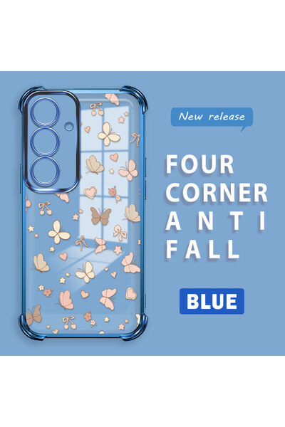 ucuc غطاء سيليكون شفاف متوافق مع سامسونج جالاكسي إس 25 بأربعة زوايا وحواف لامعة