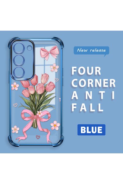 ucuc Samsung Galaxy S23 Compatible Transparent Four Corner Silicone Coated Gl...