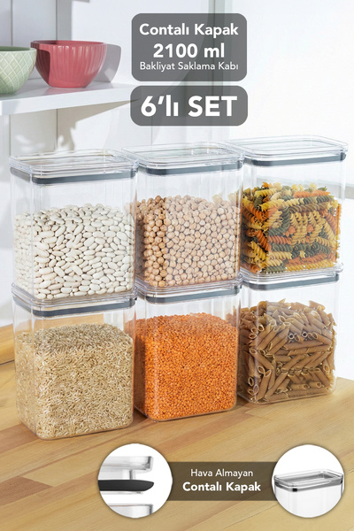 Meleni Home 6-Piece Pure Rectangular Storage Container - Airtight Transparent...