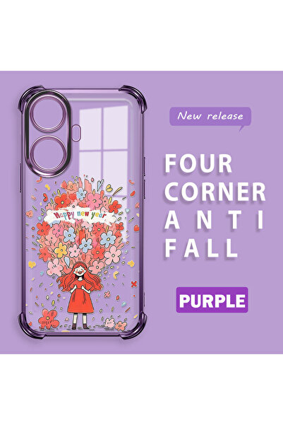 ucuc غطاء حماية شفاف متوافق مع هاتف ريلمي C55، مصنوع من السيليكون بأربعة زواي...