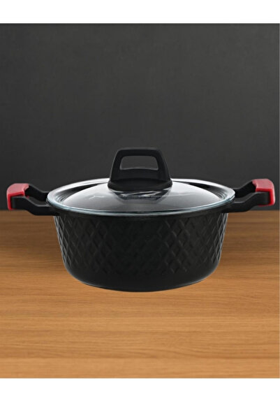 LAVONNI Obsidian 20 cm Cast Granite Leather N Pot Black Non-Stick