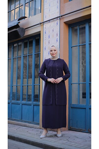 Moda İncir Rochie de maternitate mărime mare, cu pelerină și aplicații de pie...