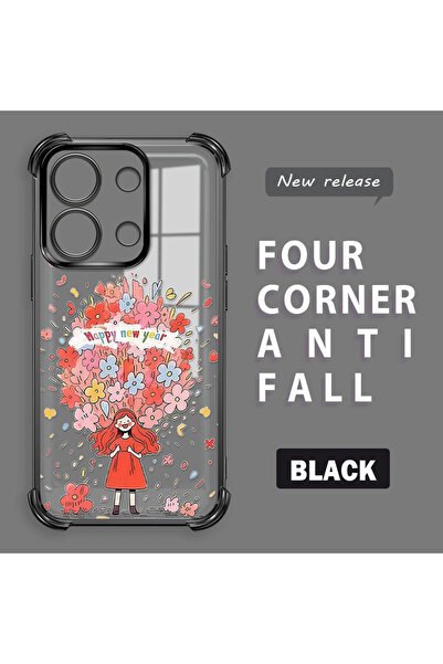 ucuc غطاء حماية شفاف متوافق مع ريدمي نوت 13 4G، مصنوع من السيليكون بأربعة زوا...