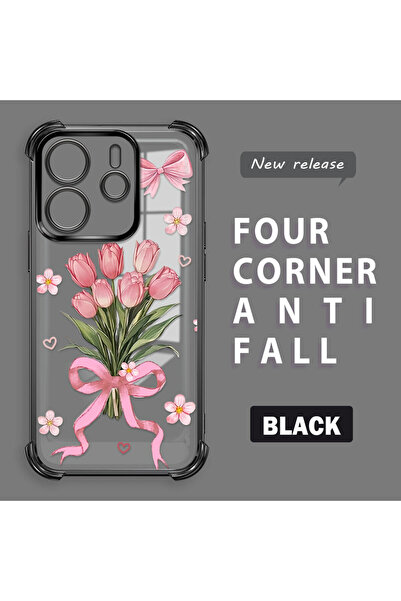 ucuc غطاء حماية شفاف متوافق مع ريدمي نوت 14 4G، مصنوع من السيليكون بأربعة زوا...