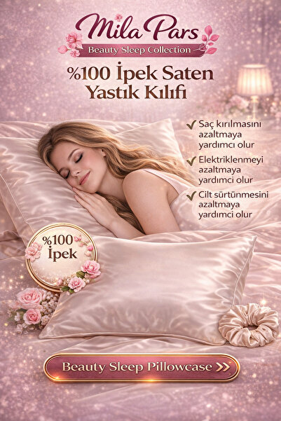 Mila Pars Beauty Sleep %100 İpek Saten Yastık Kılıfı 50x70 Beauty Sleep