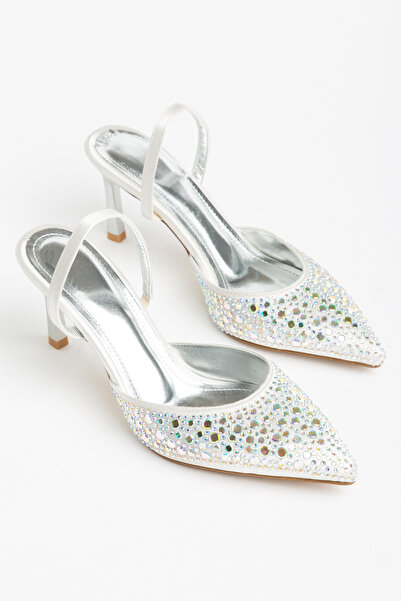 Sabella Moda Vela Stone Detailed Heeled Evening Dress Shoes Women's Stiletto