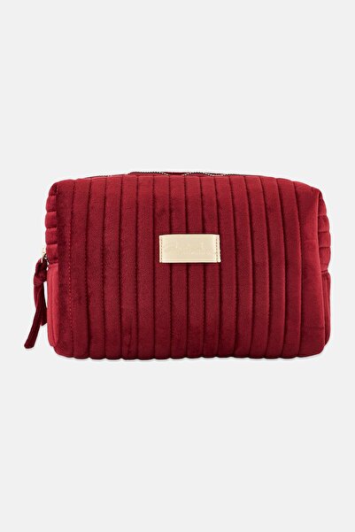 Marilyn Monroe حقيبة مستحضرات تجميل نسائية تحمل شعار ماركة، لون عنابي