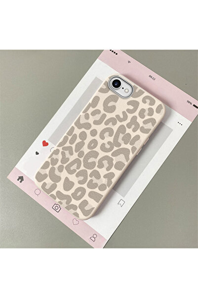 CASEVIBE iPhone 7/8/SE 2020 2022 Uyumlu Şık leopar desenli, deri dokulu telef...