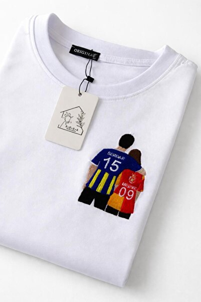 Bera Gökçeada Taraftar Çift Nakışlı Kişiselleştirebilir T-shirt