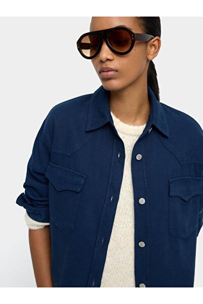 PARFOIS Kadın Liyosel ve Pamuk Karışımlı Jean Gömlek