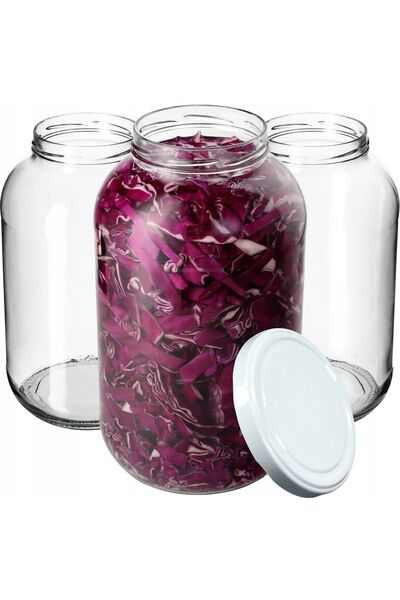 KADAX 8 buc. Borcane de 4 L, borcan pentru miere, conserve, castraveți, lichi...