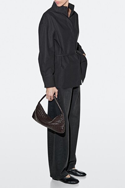 Massimo Dutti Örgülü napa deri çanta