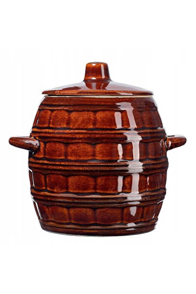 KADAX Oală din gresie ceramică, butoi, 5 l, pentru murat varză, castraveți