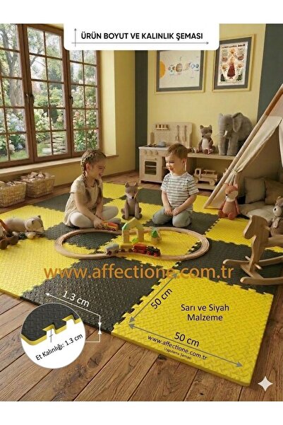 AFFECTİONE damla desen tatami minderi 13mm 50x50 toplam 16 adet fiyatıdır eşi...