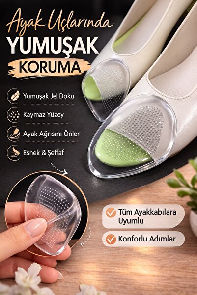 obrigado KALIN Kaydırmaz Jel Ayakkabı Ön Ayak Pedi Silikon Şeffaf Tabanlık To...