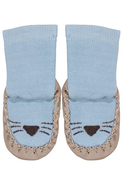 bebegen Baby Boy Blue Brown Patterned Sandal Socks