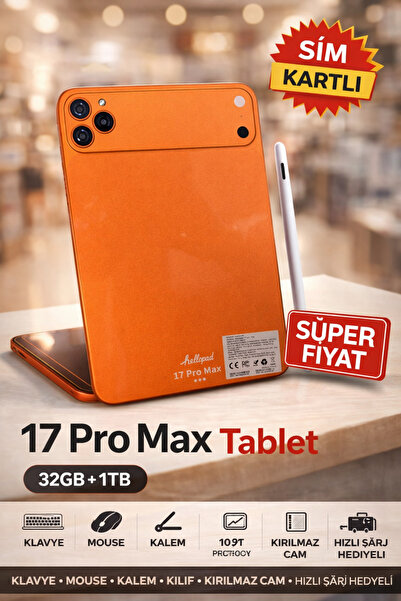 asfteknoloji 17 ProMax Sim Kartlı Kayıtlı 1TB Hafıza 32GB Rom Full Set Hediyeli