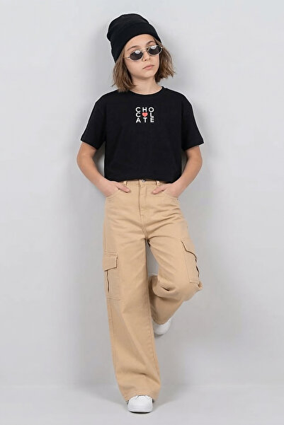 DMB BOYS & GIRLS Devojčice, pamučne gabardin kargo pantalone