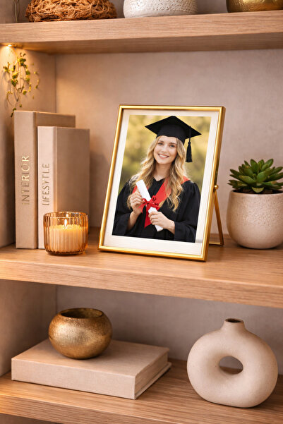 MİS KİTCHEN Metal Photo Frame Double Glass Desktop Bookshelf Picture Frame Mo...