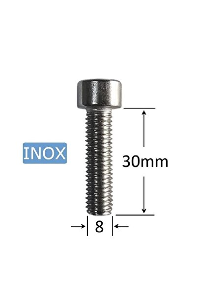 inox Surub M8x30mm Cap Cilindric Imbus DIN 912 - 50 buc/cutie