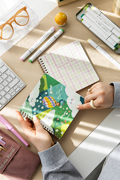 PAPERORA 15x16 Spiralli Karton Kapak 2'li Düz Çizgisiz Not Defter Seti - Manzara