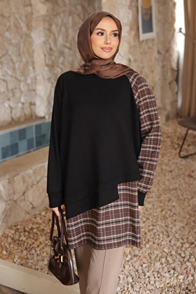 Lizay Dress Ekose Garnili Modal Tunik