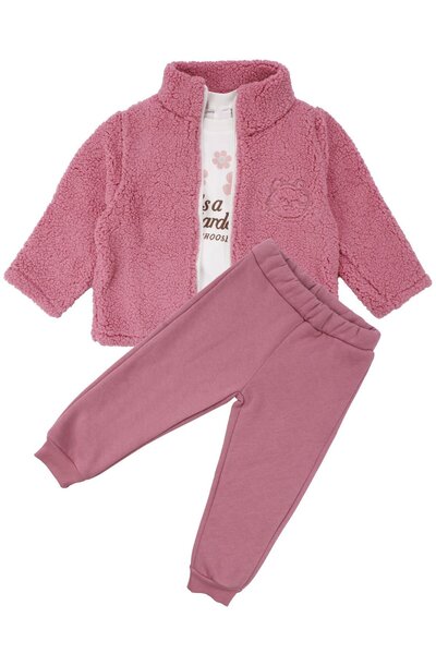 bebegen Луксозен комплект от три части за момиченца: розова жилетка Welsoft и...