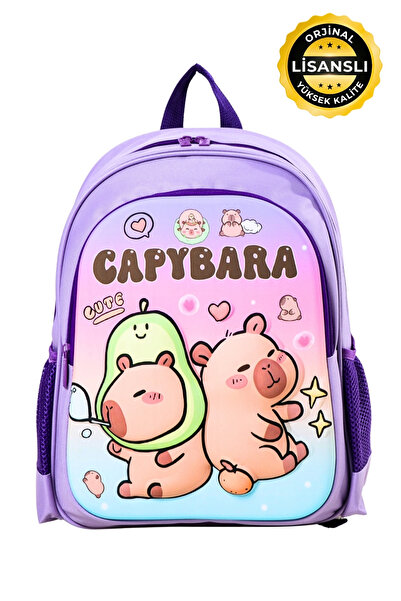 capybara Lisanslı Çocuk Okul Sırt Çantası – Eva Ön Yüzeyli, Hafif, Ergonomik,...