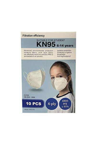E-smartgadget Mască KN95 FFP2 pentru copii 6-14 ani, 9,8 x 14,5 cm, set de 10
