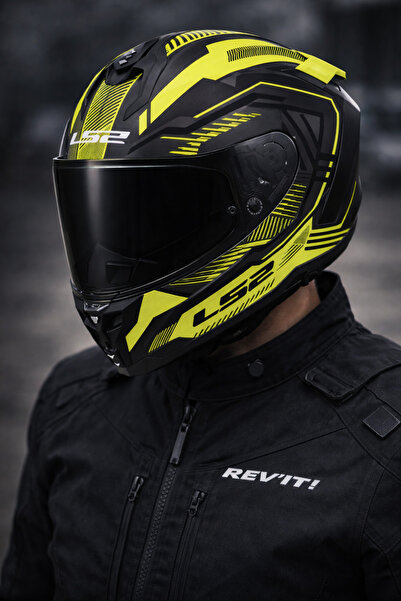 LS2 CHALLENGER 2 DRAVIX MAT SARI KASK (SİYAH VİZÖR)