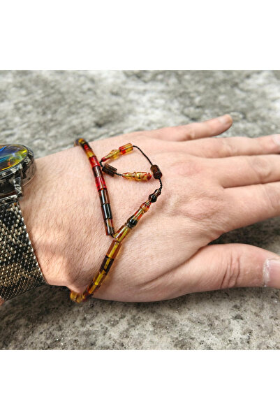 İnan Tesbih Full Cut Ankle-Length Fire Amber Expert Made Prayer Beads