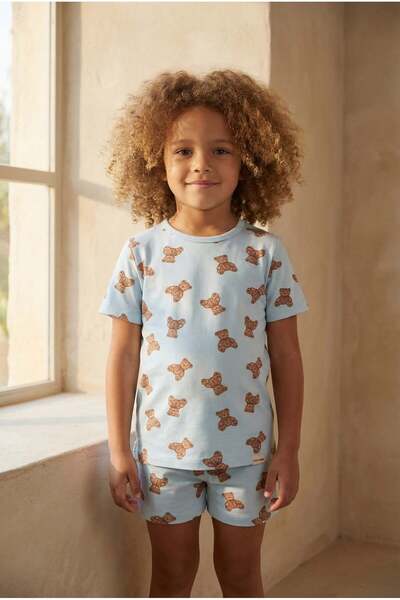 Katia&Bony Παιδικό Σετ Πιτζάμες Teddy Με σχέδιο Πακέτα με Σορτς